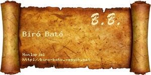 Biró Bató névjegykártya